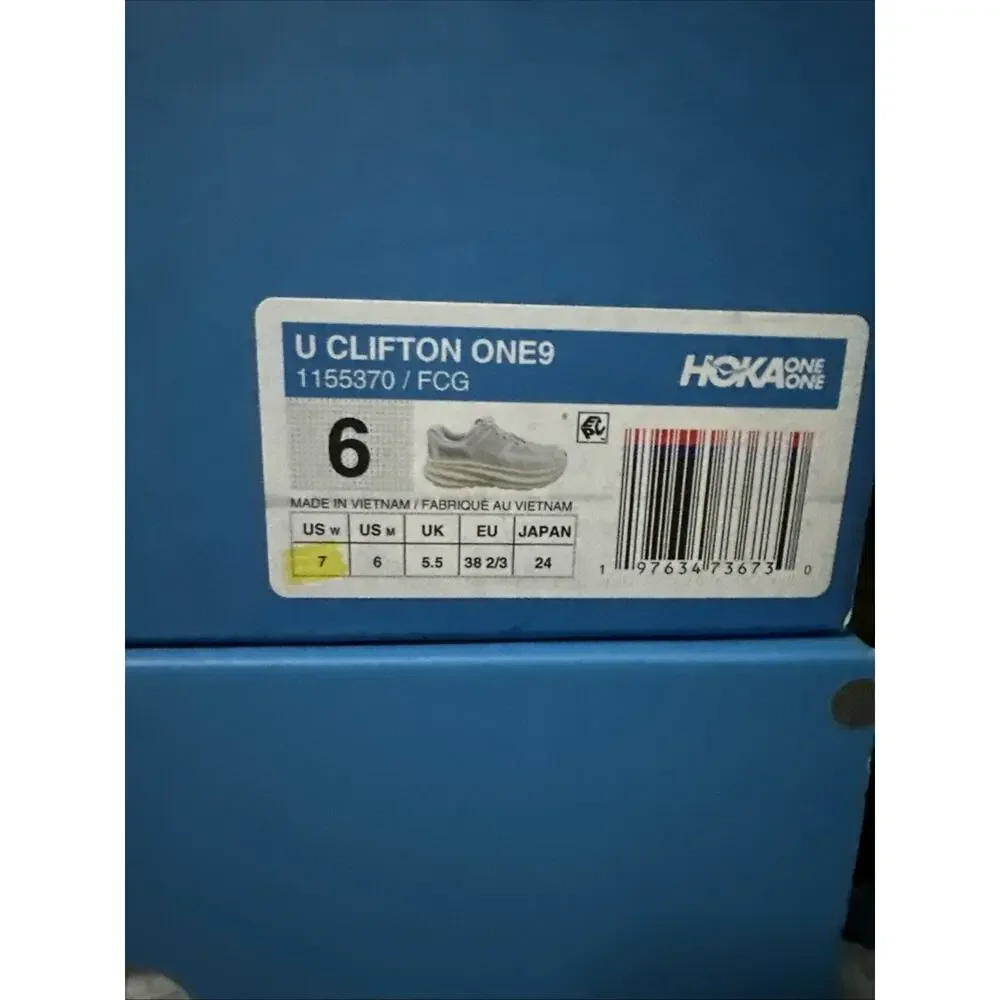 New Women's Size 7 Hoka Clifton One 9 Frosted Cosmic Grey 1155370-FCG Men's 6